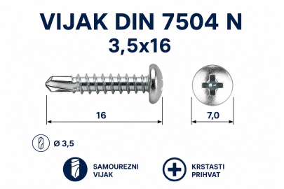 VIJAK DIN 7504 N 3,5x16